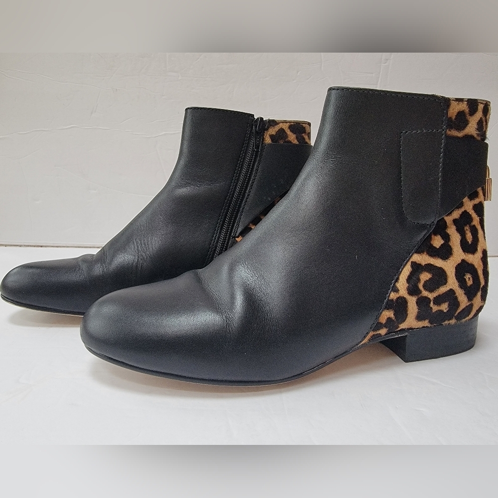 Michael Kors Black Leopard Leopard Mira Boot Size 7.5
